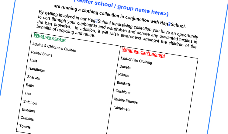 Bag2School Letter
