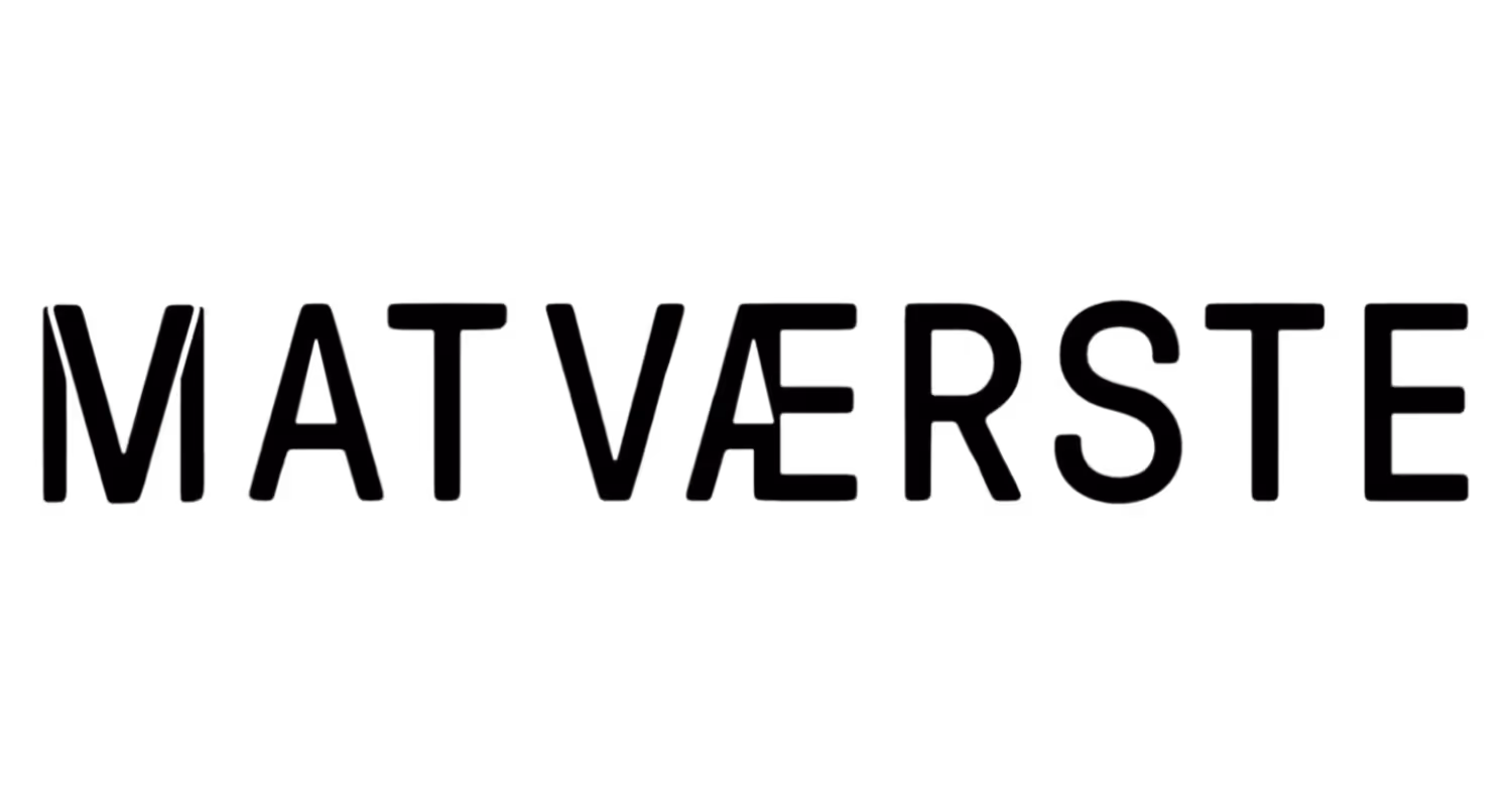 Teksten 'MATVÆRSTE' i store, svarte bokstaver på hvit bakgrunn.