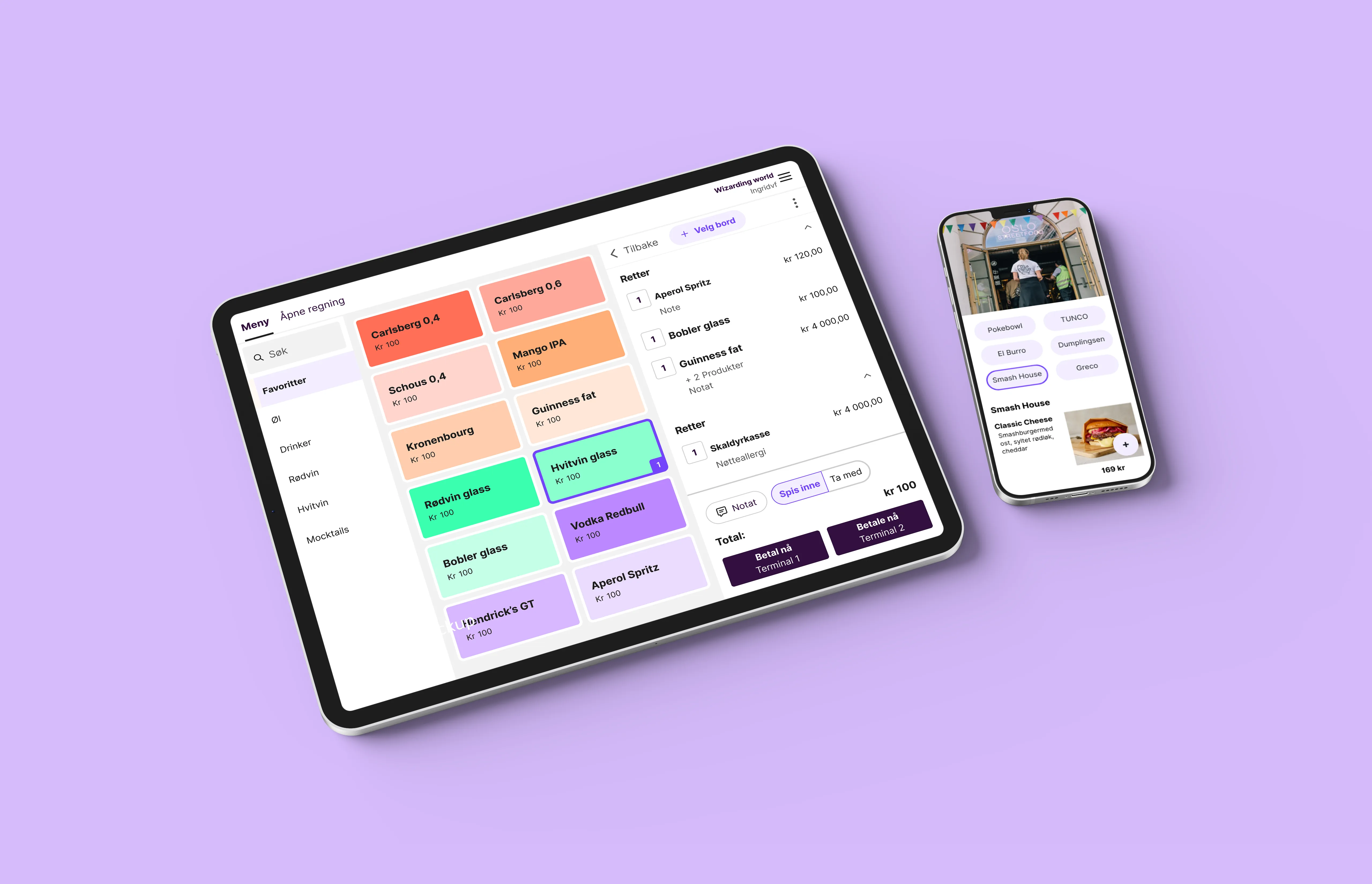 Kassesystem for mathaller