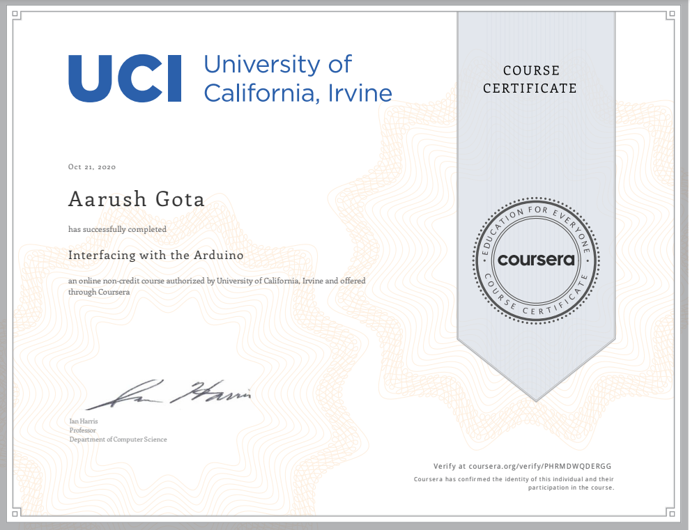 Certificate
