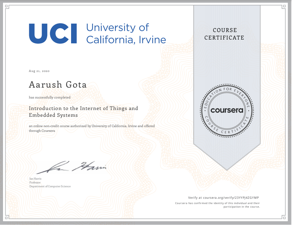Certificate