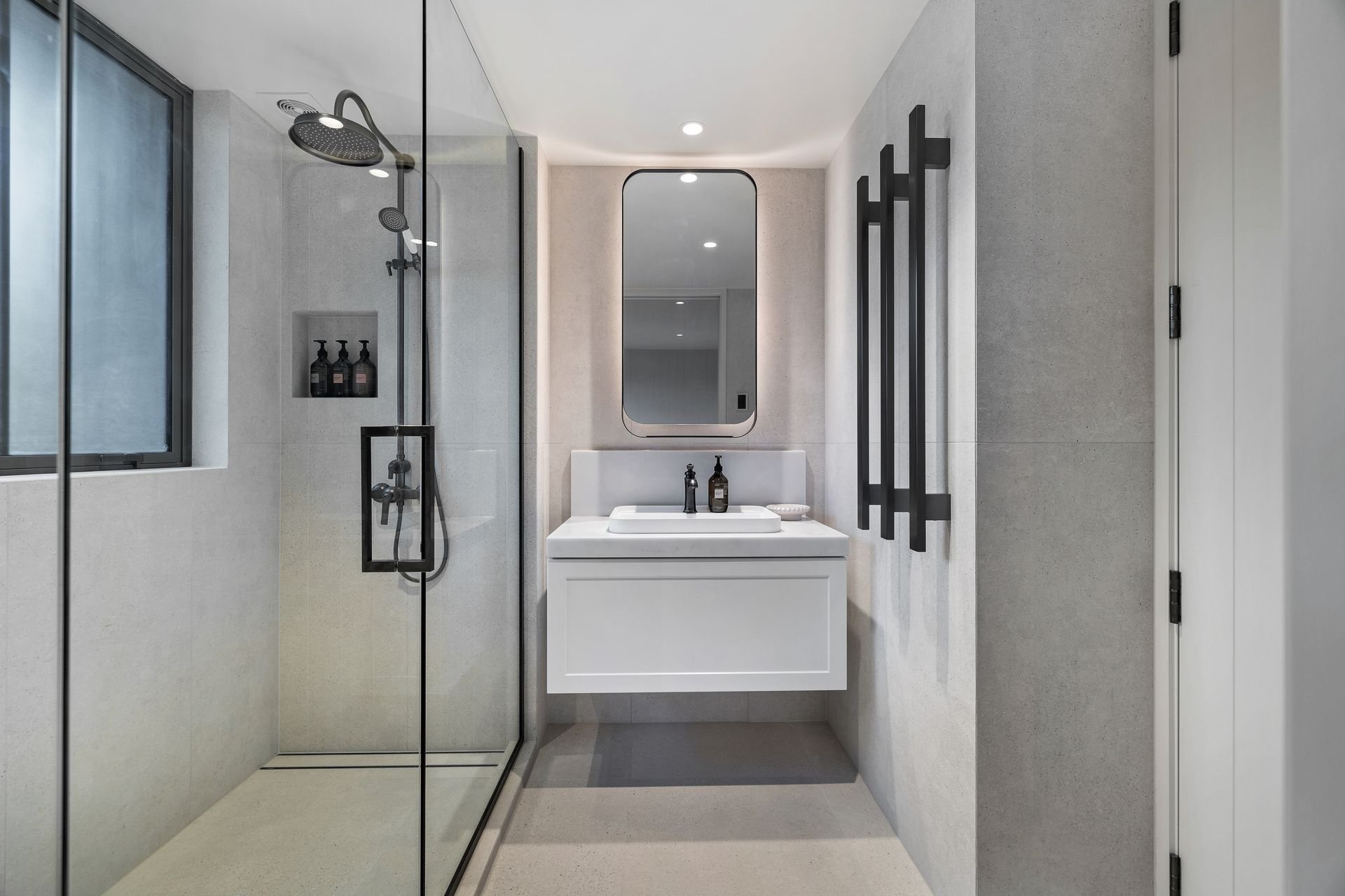 Bathroom with walk-in shower at Sunset Views, Queenstown