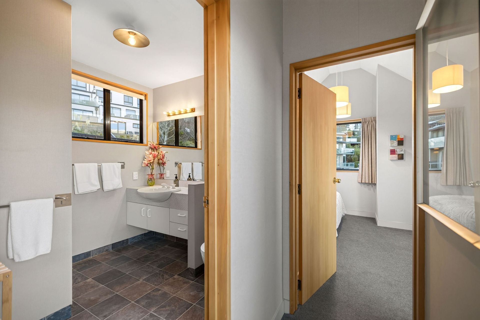 Bathroom with vanity at Alpine Haven, Queenstown