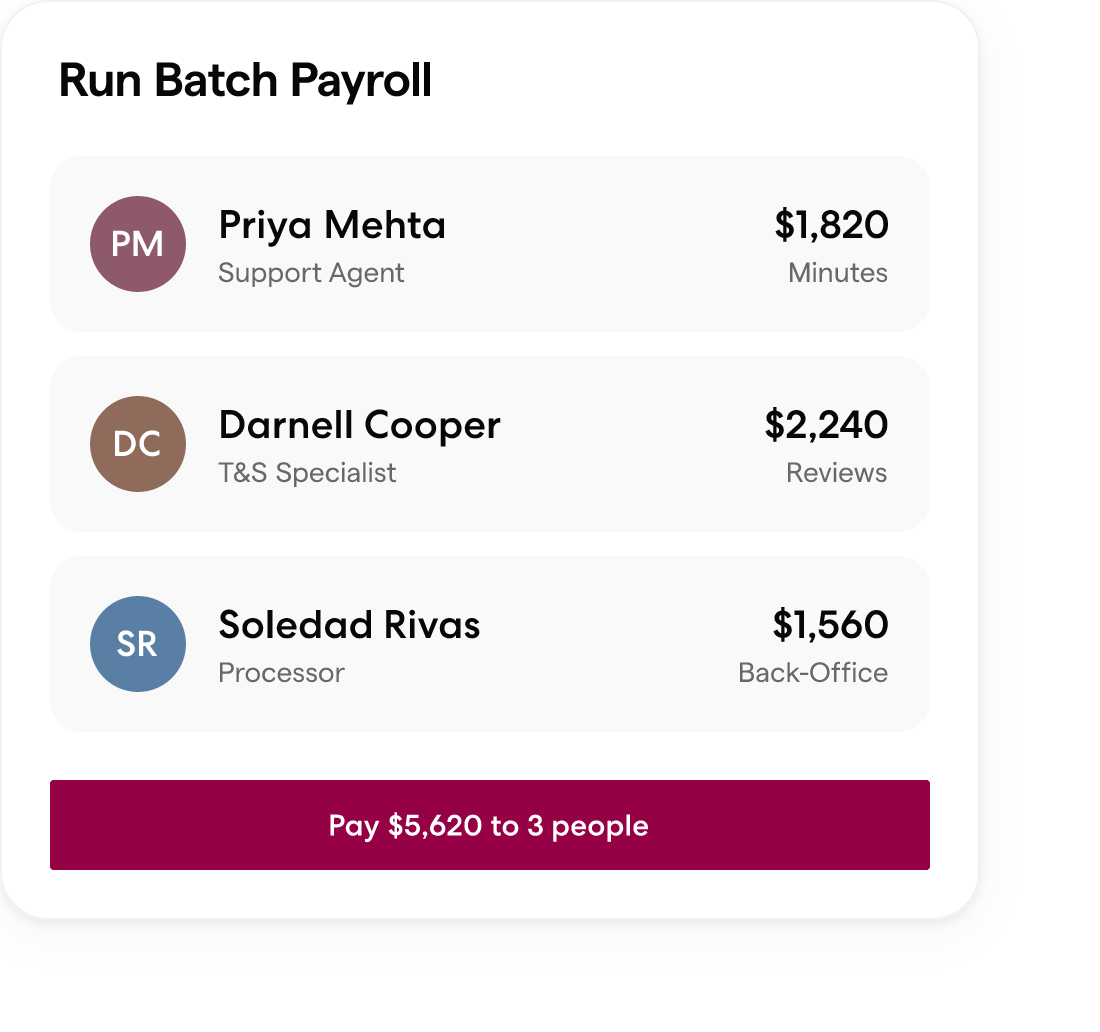 Wingspan batch payroll processing