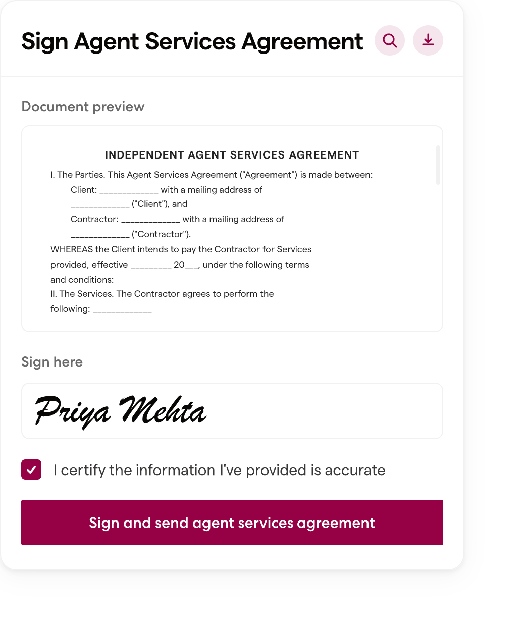 Wingspan digital agreement signing