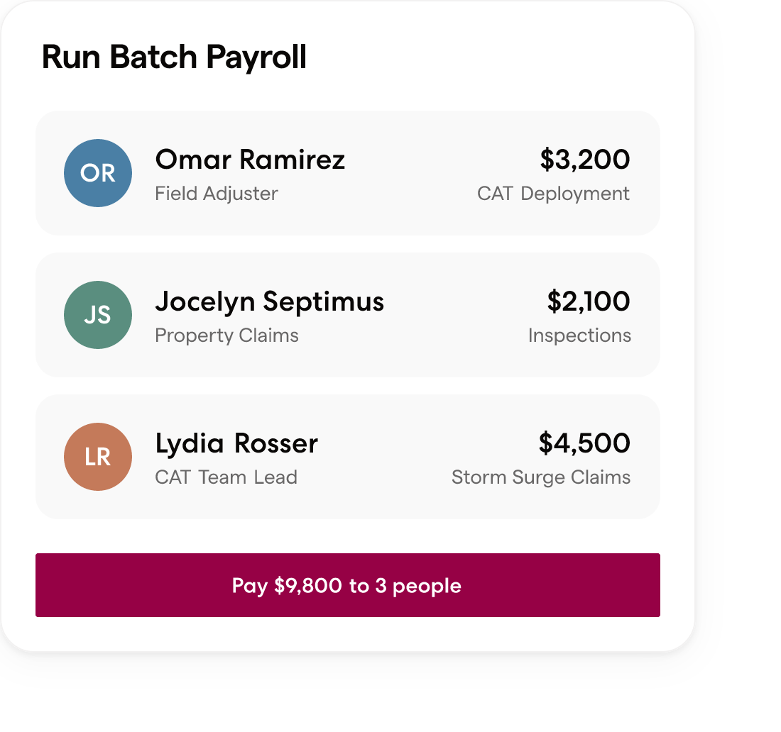 Wingspan batch payroll processing