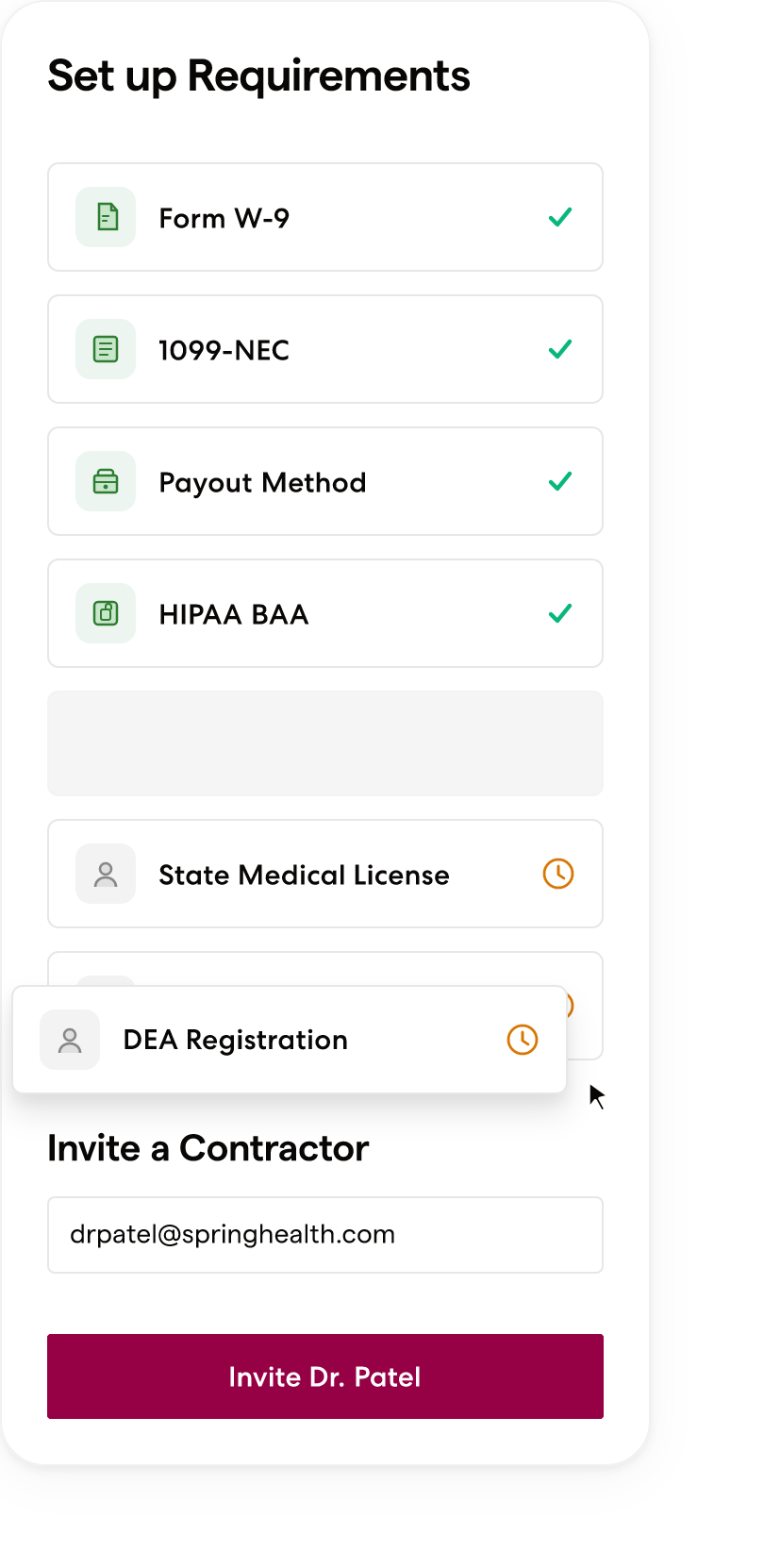 Wingspan compliance requirements tracker