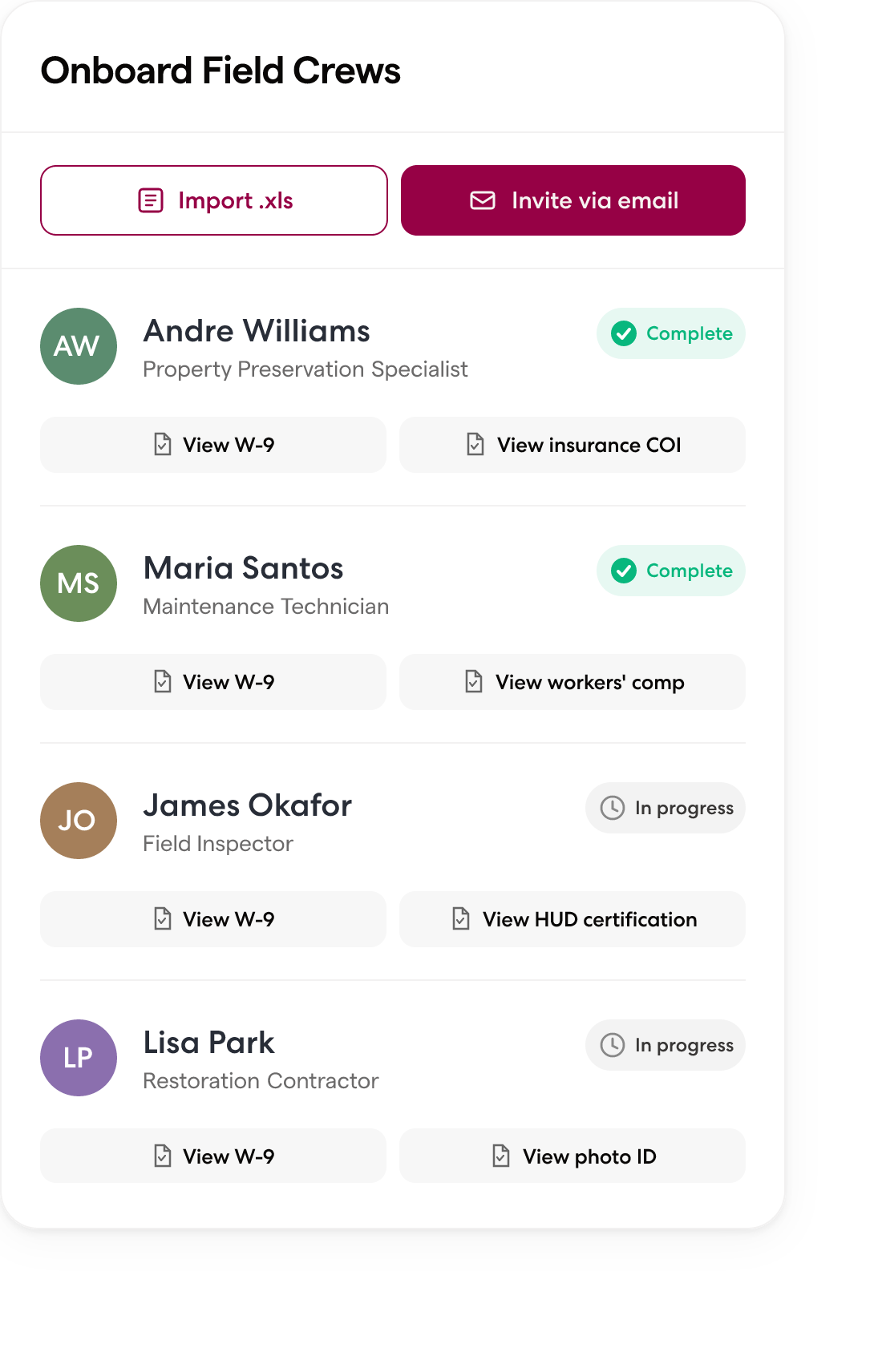 Wingspan contractor onboarding flow