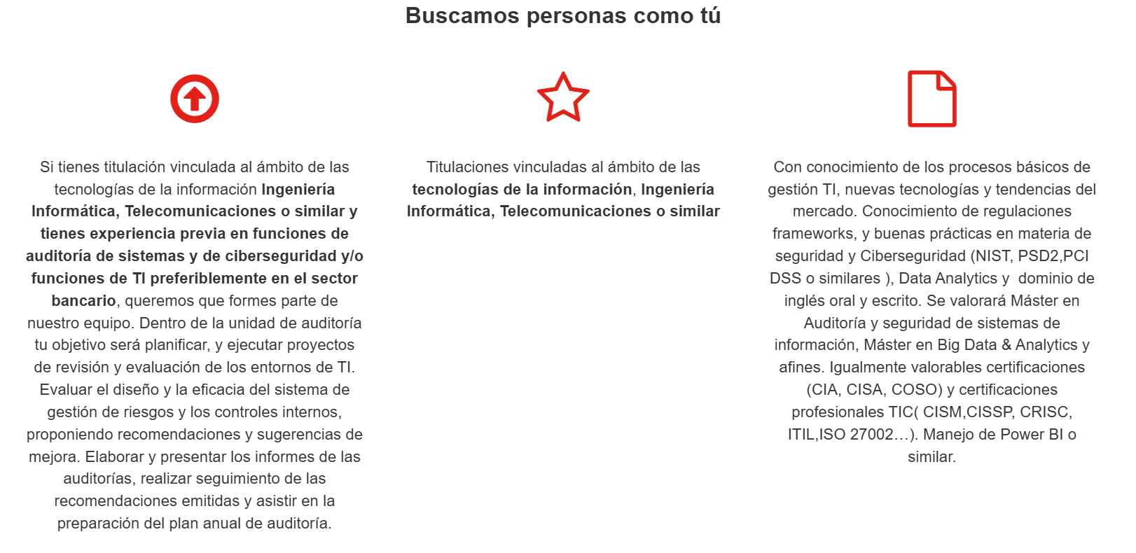Descripción de una oferta de empleo de Kutxabank