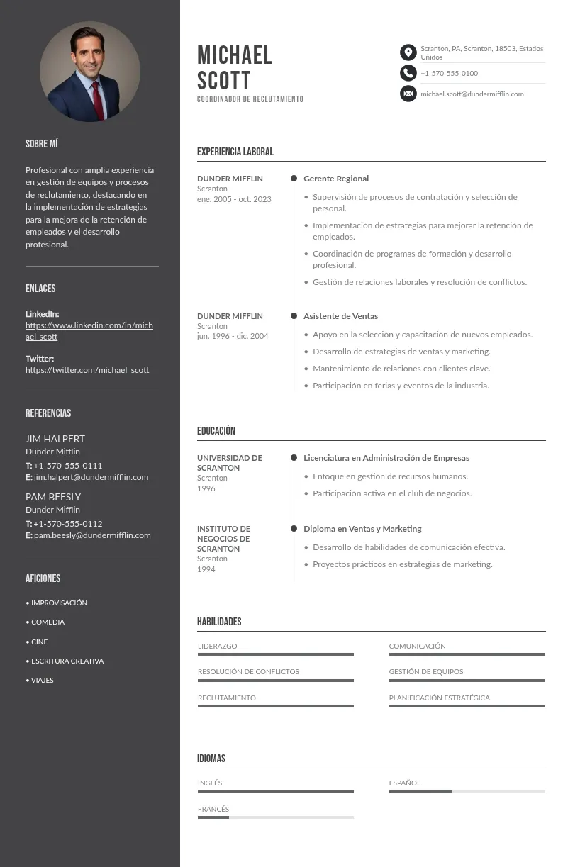 Guía Completa para Crear un CV Exitoso para el Puesto de Coordinador de Reclutamiento