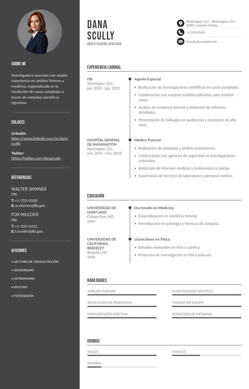 Guía paso a paso para redactar un CV efectivo de Investigador Asociado utilizando nuestra plantilla
