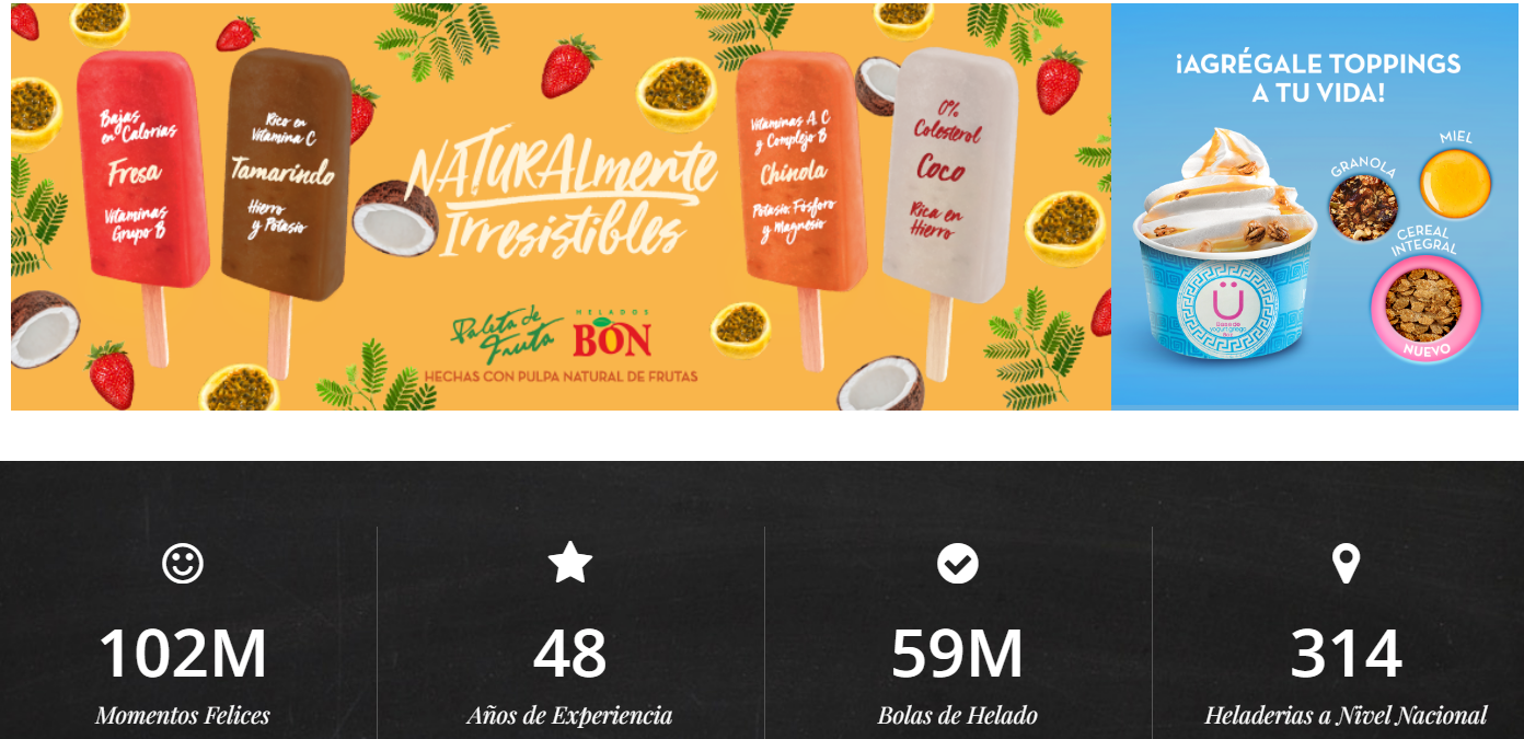 Datos de Helados Bon