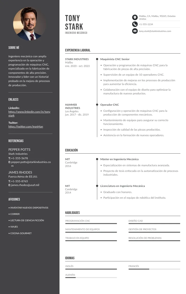 Guía para elaborar un CV efectivo para Maquinistas CNC