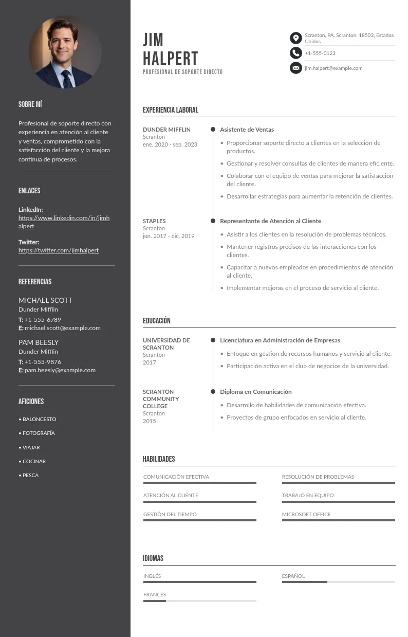 Guía para Crear un CV Efectivo para Profesionales de Soporte Directo