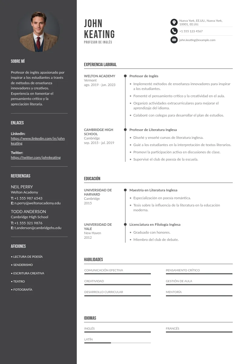 Guía para Crear un CV Impactante para Profesores de Inglés