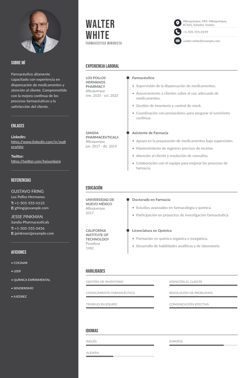 Guía Práctica: Creación de un CV para Farmacéutico Minorista con Plantilla Incluida