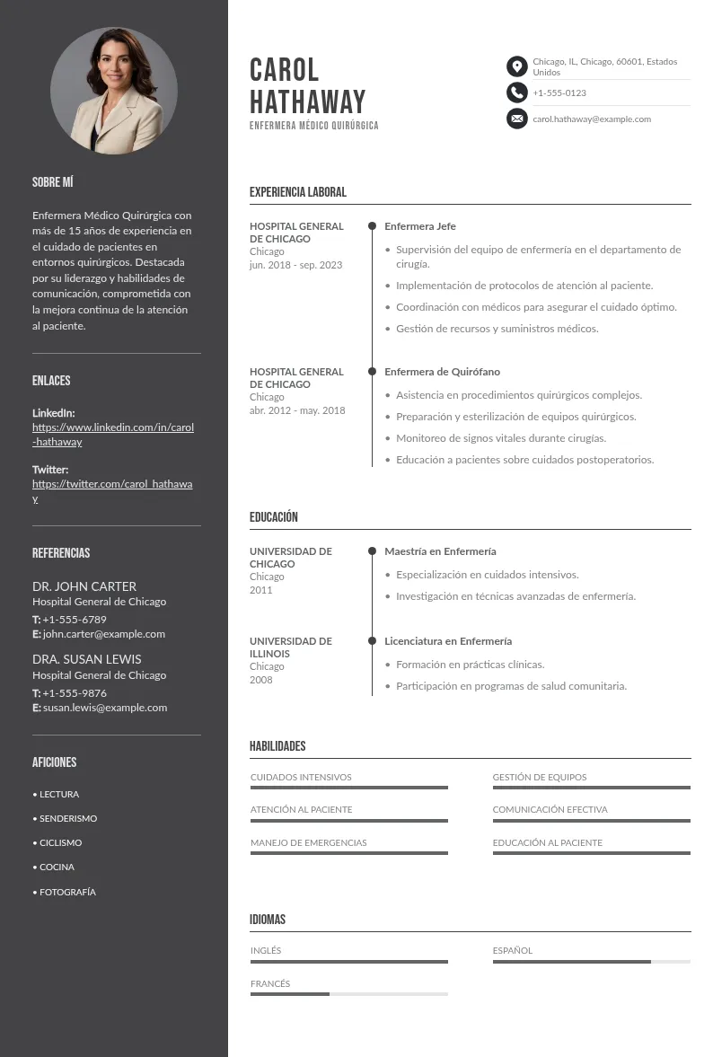 Guía para Crear un CV Efectivo para una Enfermera Médico Quirúrgica