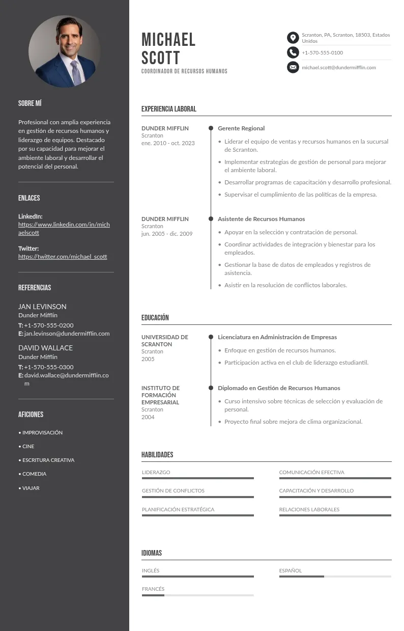Guía para Crear un CV Efectivo para el Puesto de Coordinador de Recursos Humanos