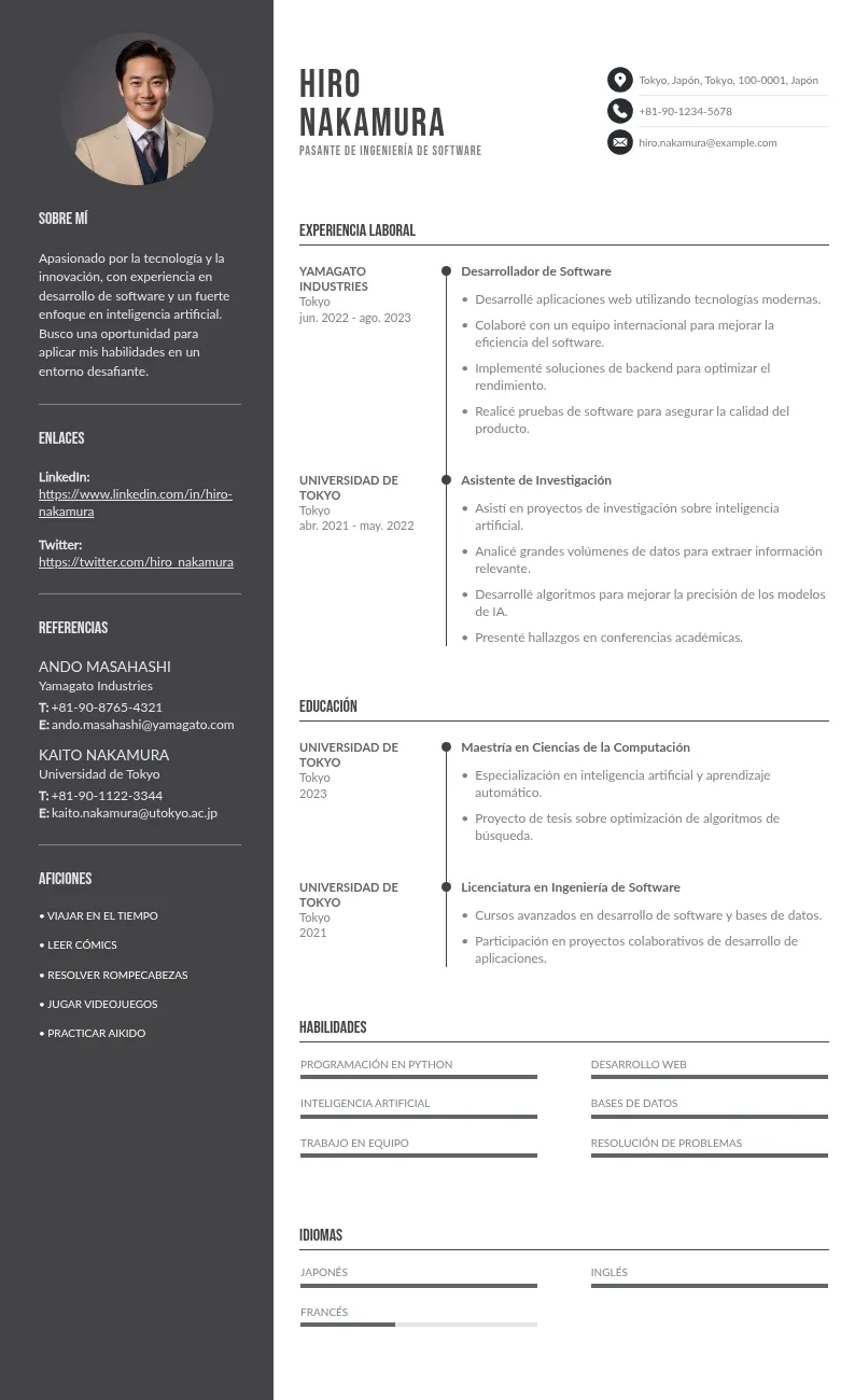 Guía para redactar un CV eficaz para Pasante de Ingeniería de Software