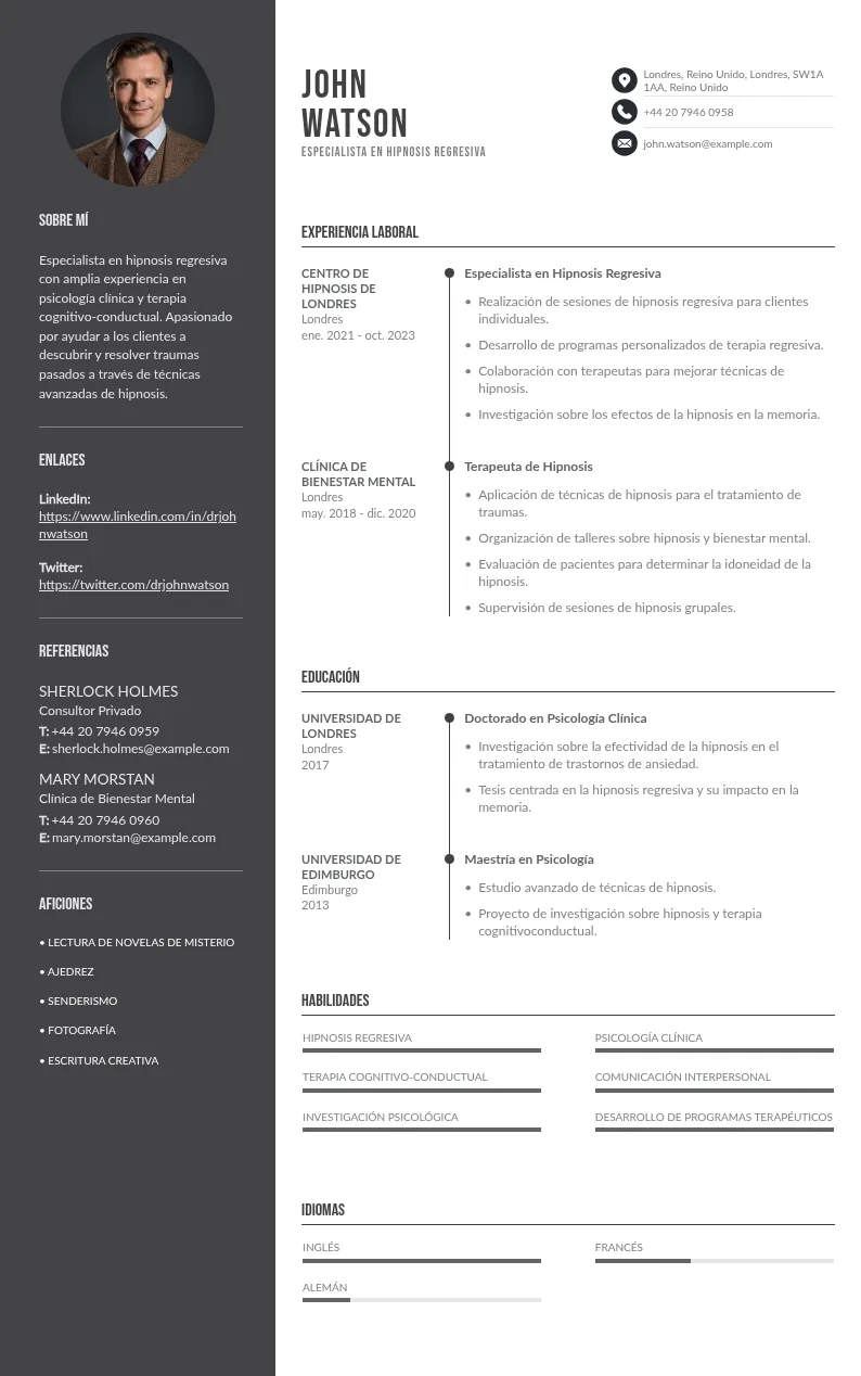 Guía para elaborar un CV efectivo para especialistas en hipnosis regresiva