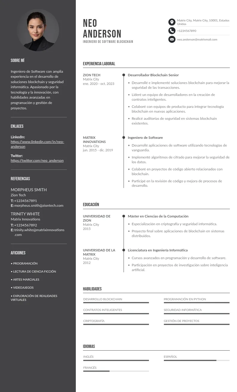 Guía para Elaborar un CV Impactante para Ingenieros de Software Blockchain
