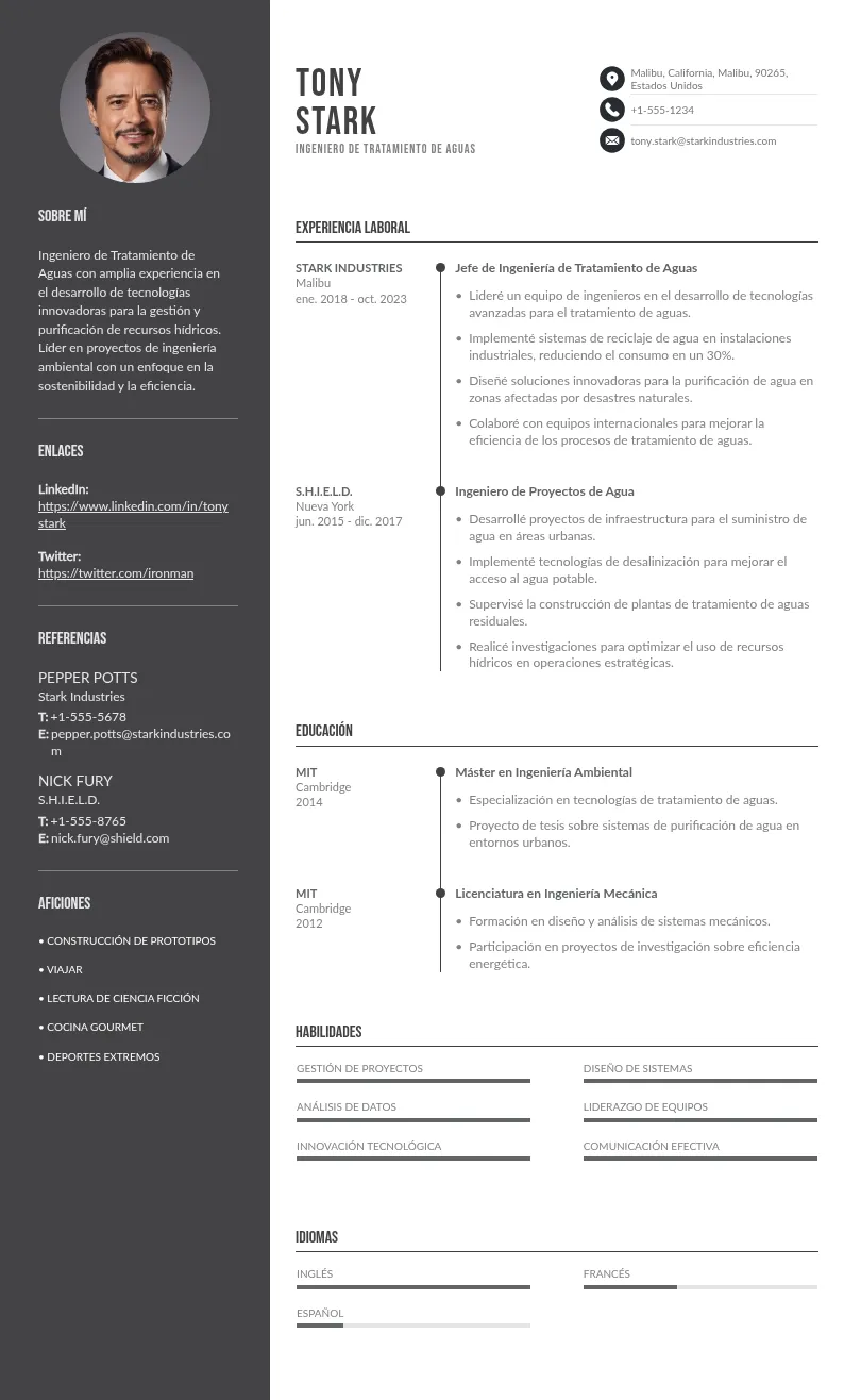 Guía para Crear un CV Ideal para un Ingeniero de Tratamiento de Aguas