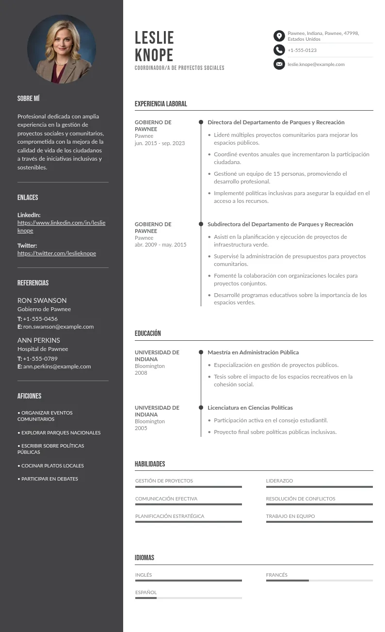 Guía Sencilla para Crear un CV Atractivo para Coordinador/a de Proyectos Sociales