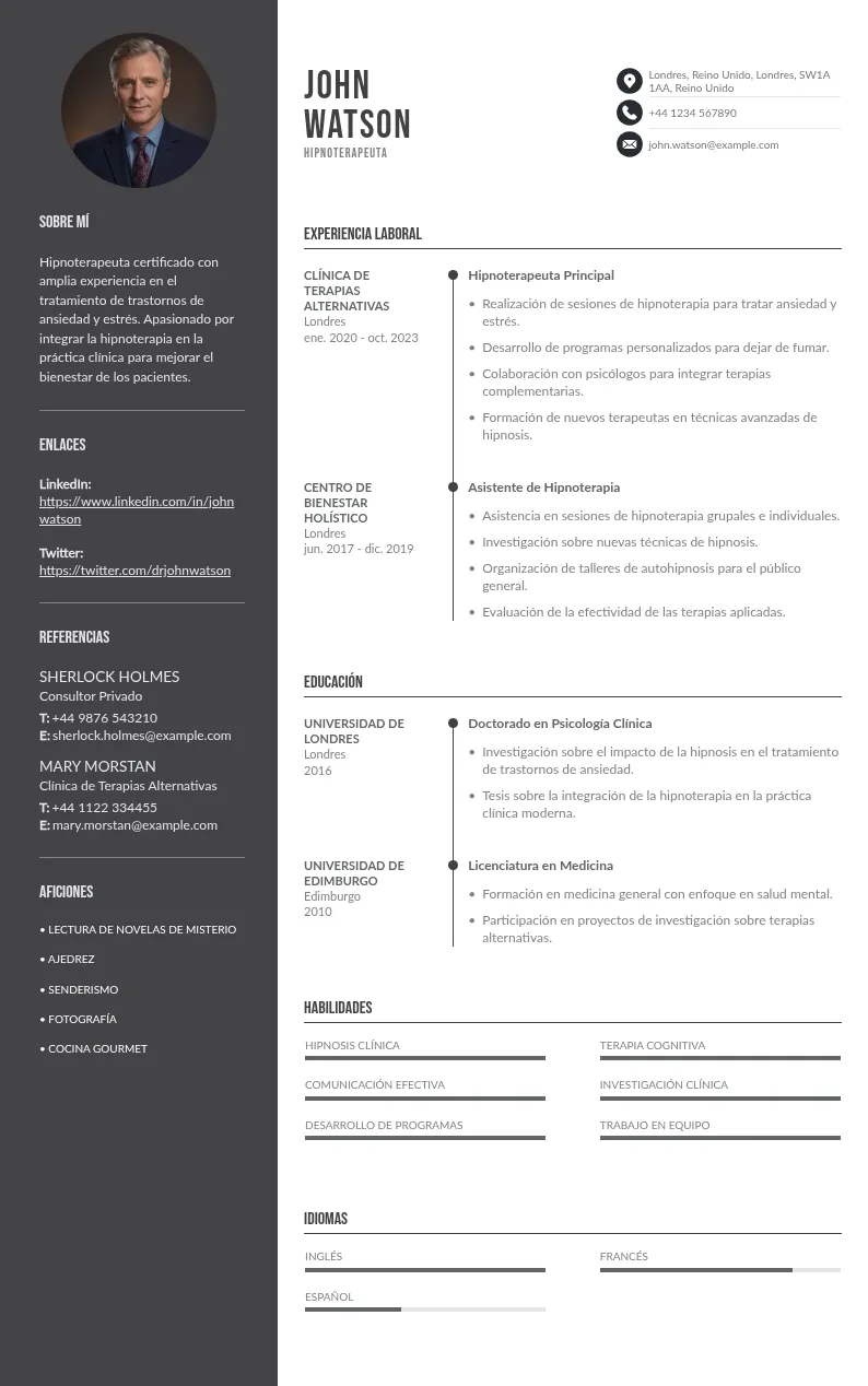 Guía Sencilla para Crear un CV Atractivo para Hipnoterapeutas
