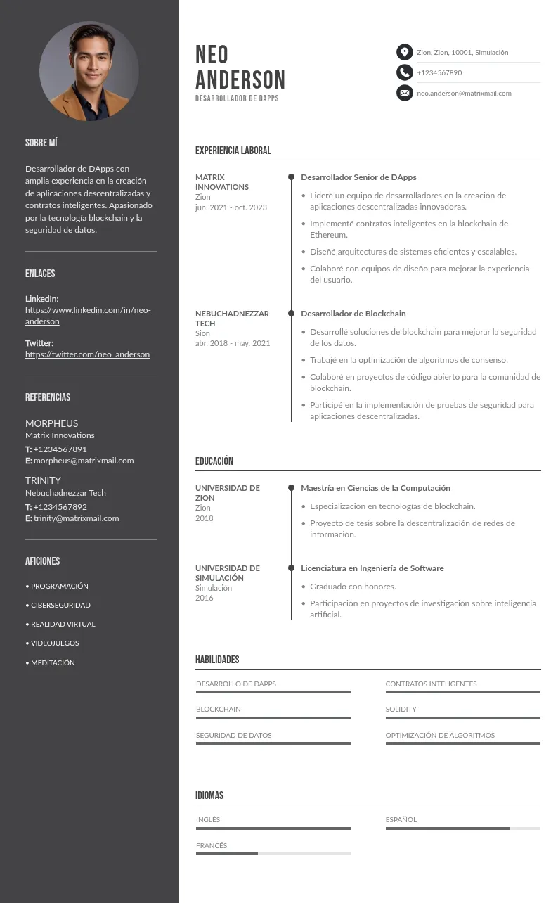 Guía para Crear un CV Atractivo para Desarrolladores de DApps