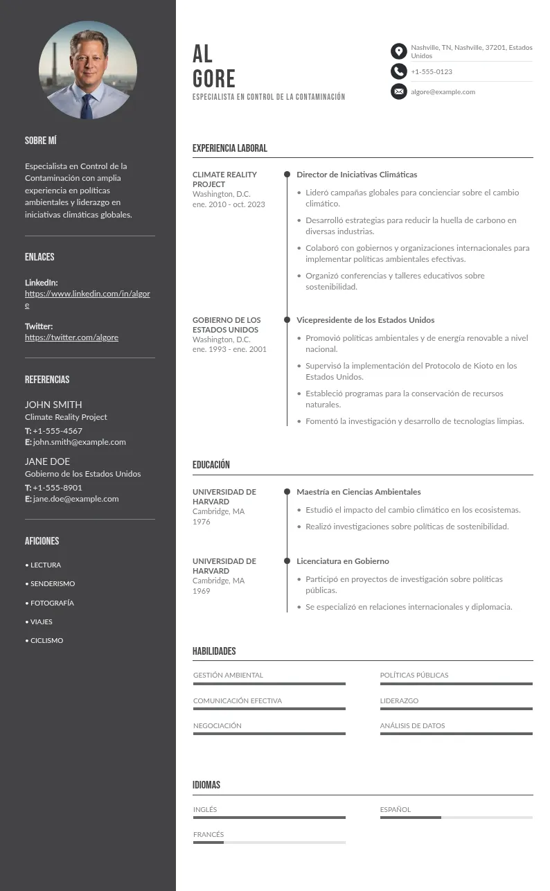 Ejemplos de CV: Guía Gratis para Especialista en Control de Contaminación 2024