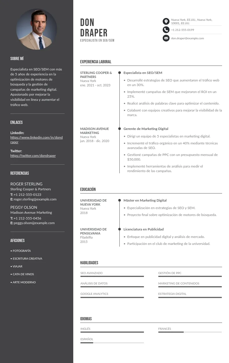 CV de Especialista en SEO/SEM: Guía y Consejos para 2024