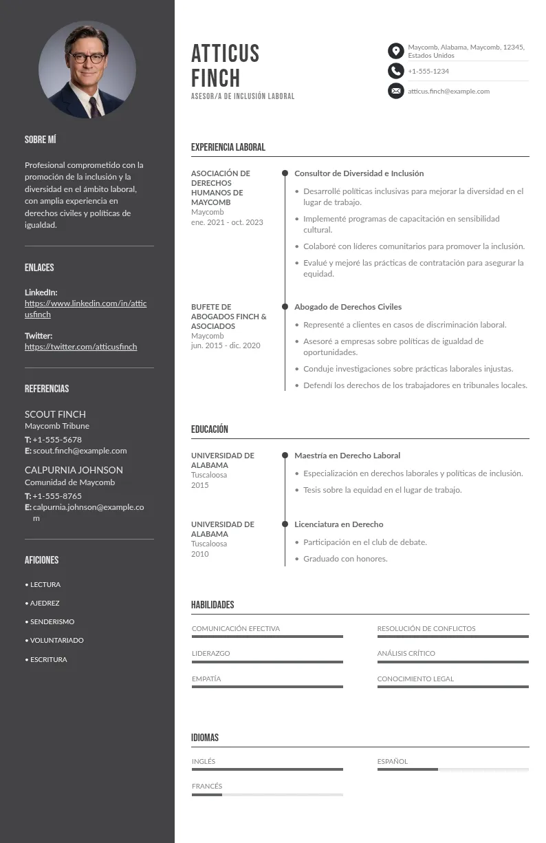 CV de Asesor/a de Inclusión Laboral: Guía y Consejos para 2024