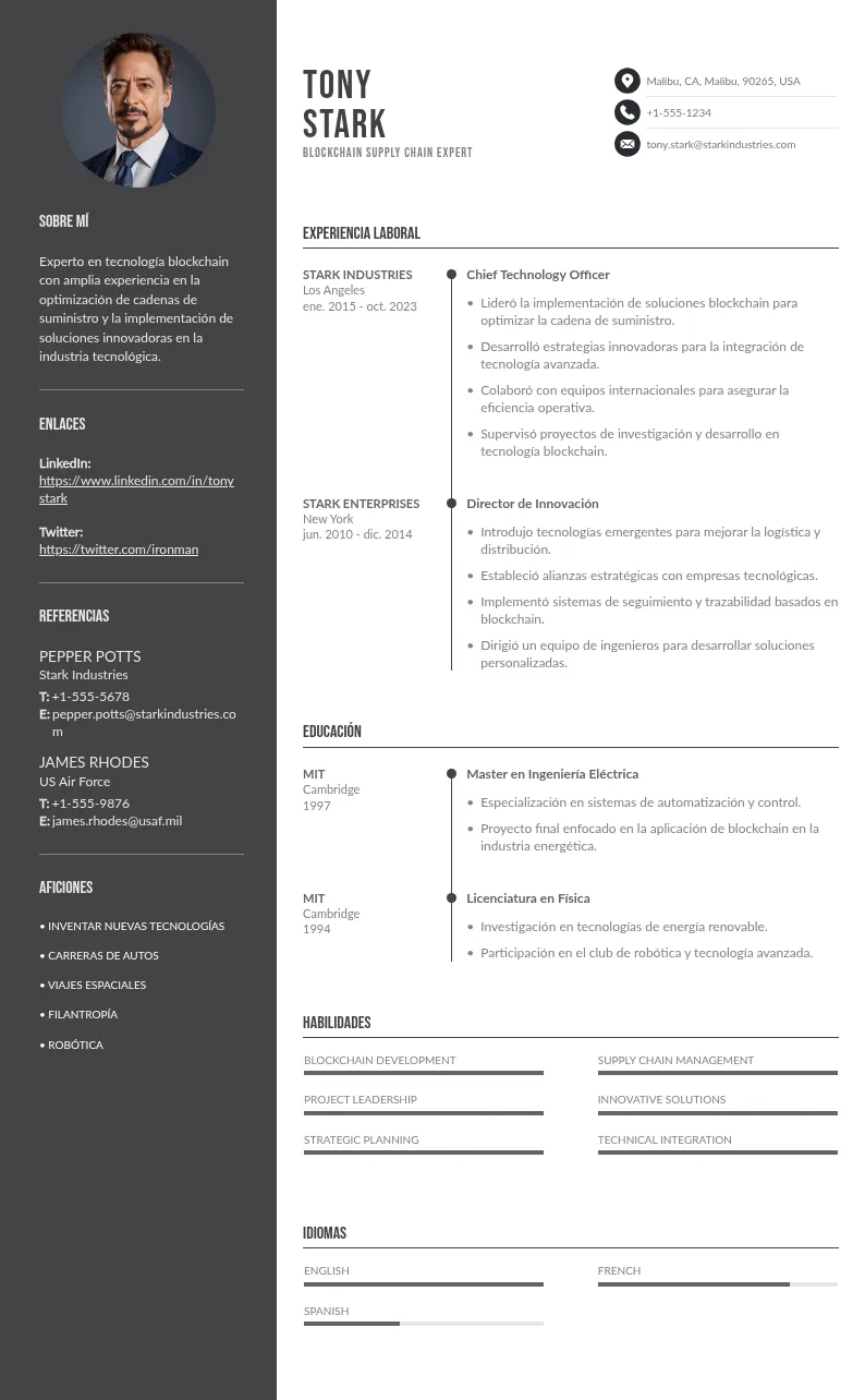 CV de Experto en Cadena de Suministro Blockchain: Guía y Consejos Gratis para 2024