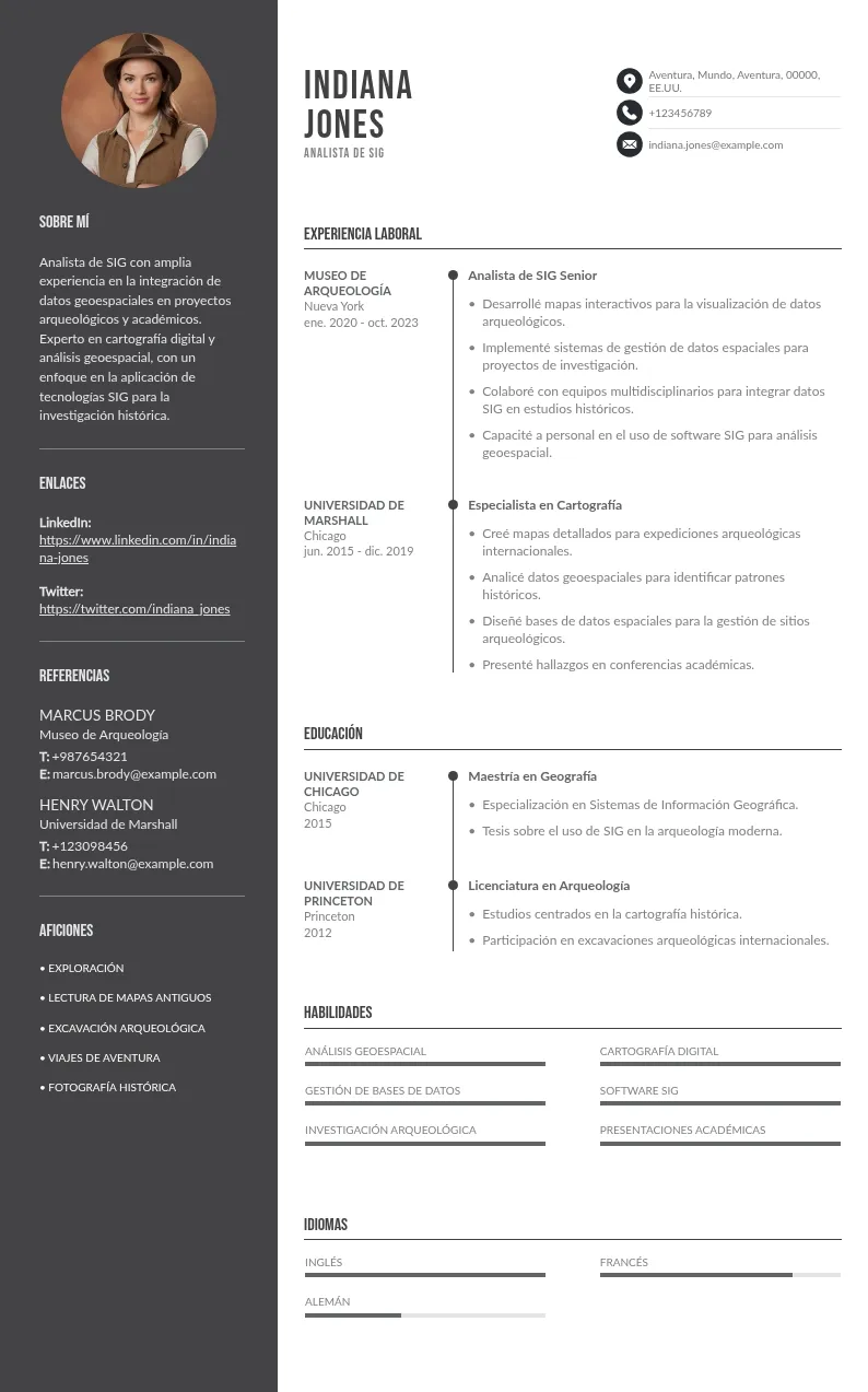 CV de Analista de Sistemas de Información Geográfica (SIG): Guía y Consejos Gratis para 2024