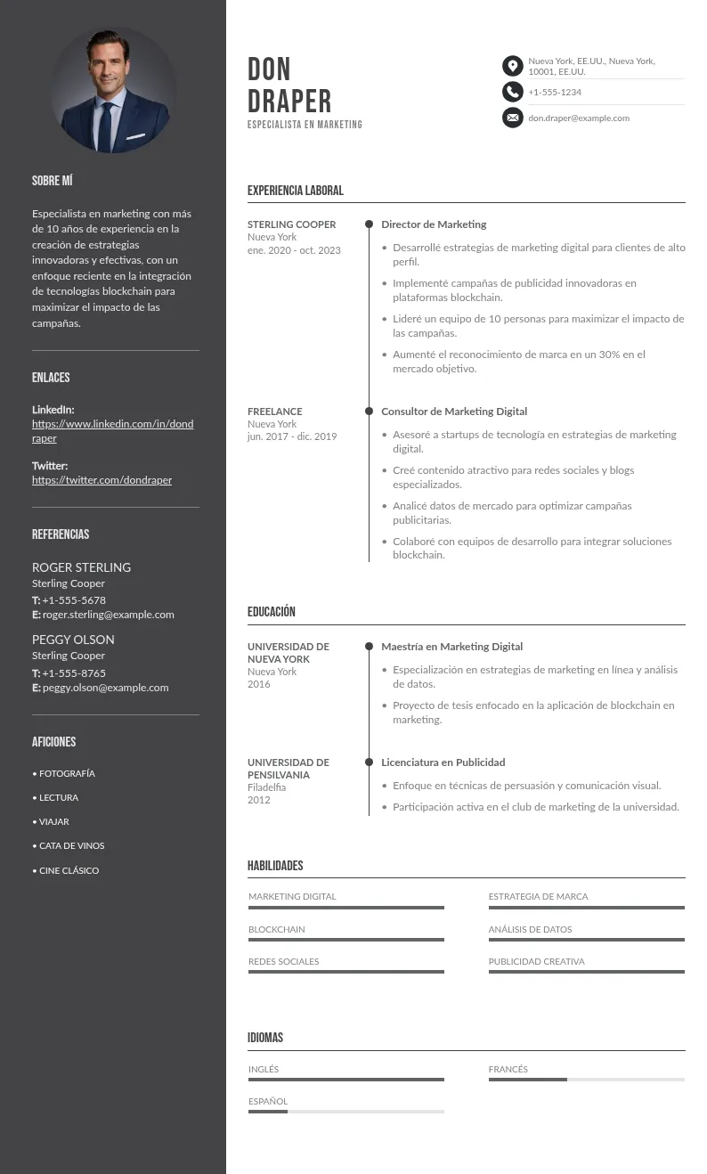 CV de Especialista en Marketing para Proyectos Blockchain: Guía Gratis para 2024
