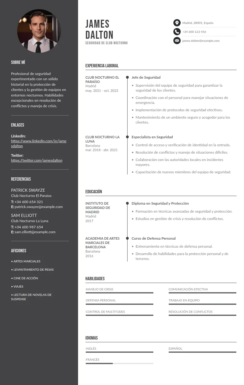 CV de Seguridad de Club Nocturno: Guía y Consejos para 2024