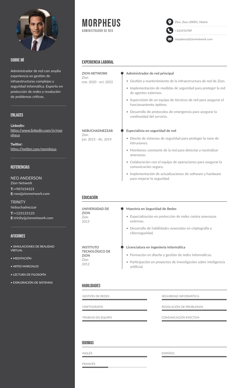Las pautas primordiales para hacer un CV administrador de red de inicio a fin