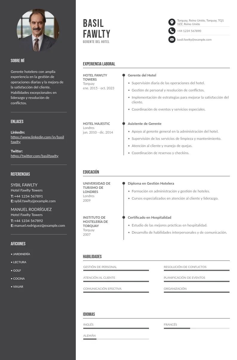 CV gerente del hotel: consejos para una correcta redacción