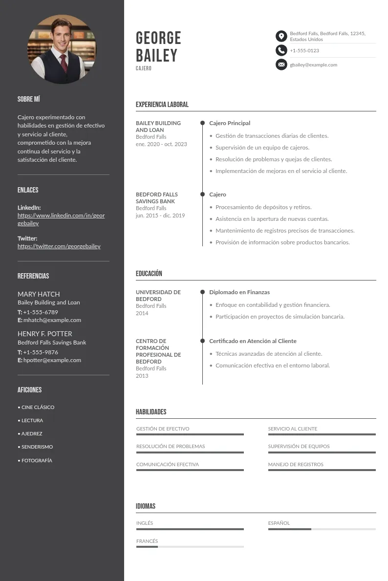 CV cajero