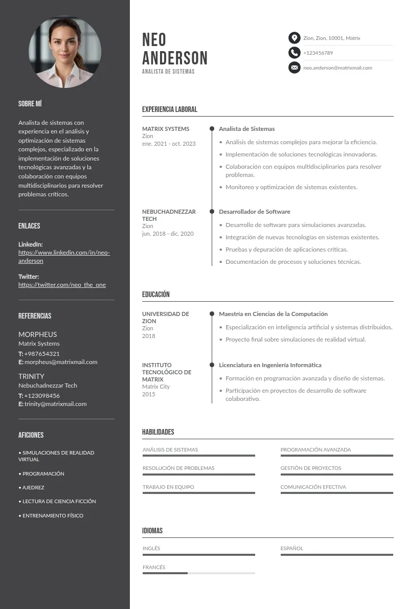 Guía actualizada para crear tu CV analista de sistemas
