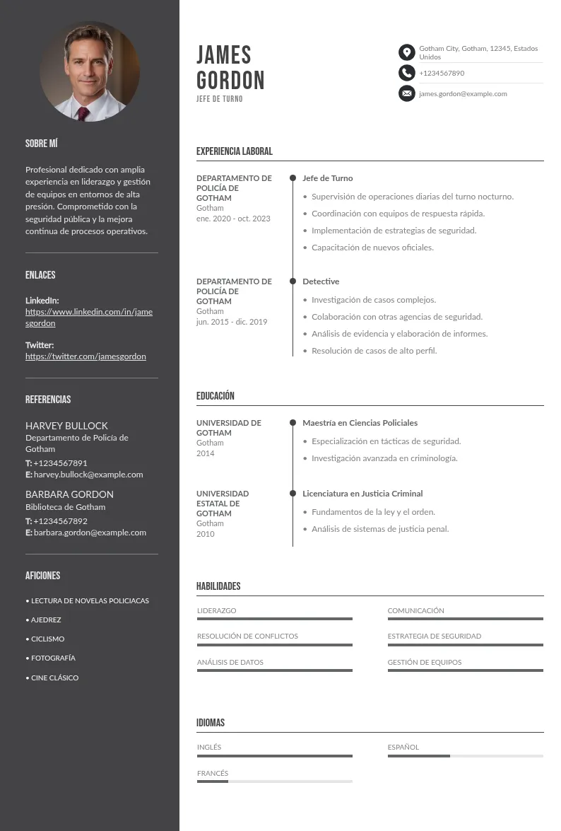 Guía detallada para crear tu CV Jefe de Turno: Experiencia y Habilidades Destacadas