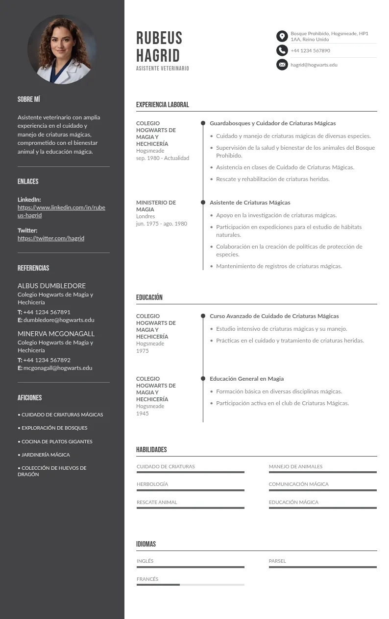 CV asistente veterinario: una guía especializada adaptada a ti