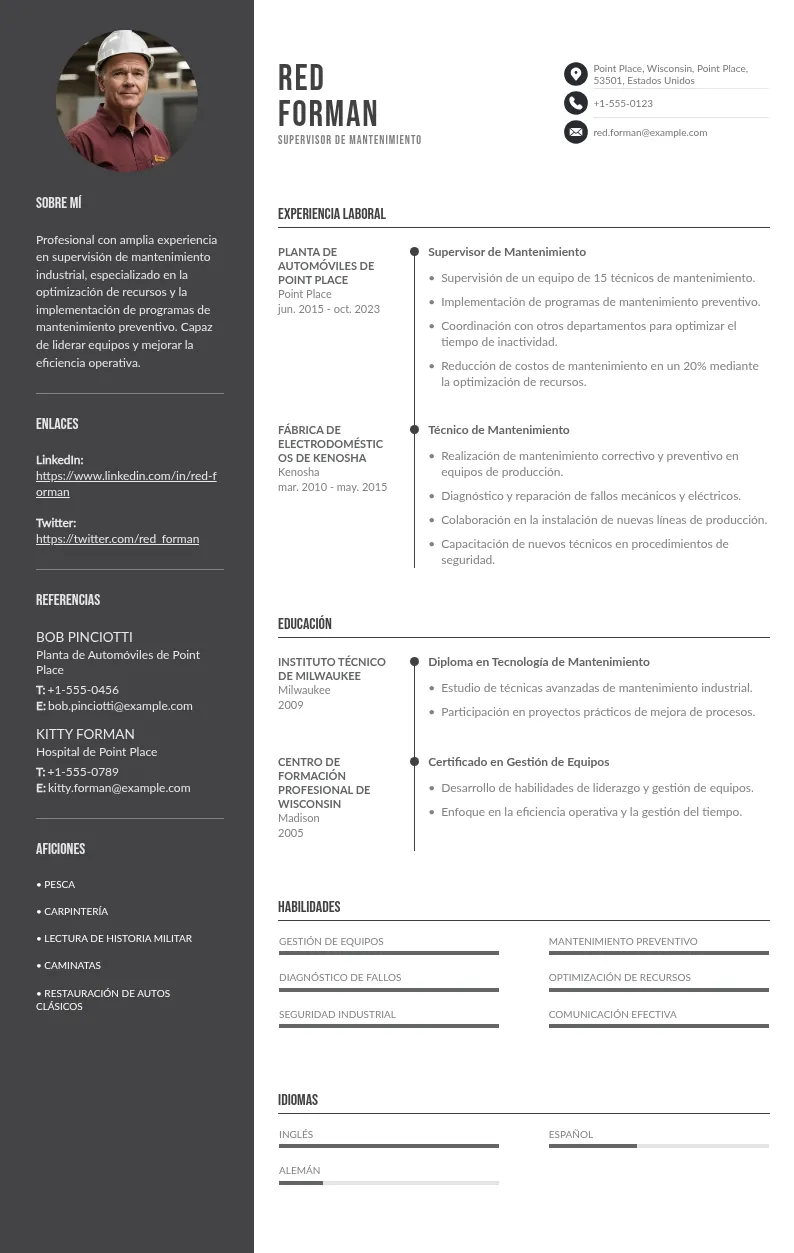 Cómo hacer un CV supervisor de mantenimiento: Guía Detallada