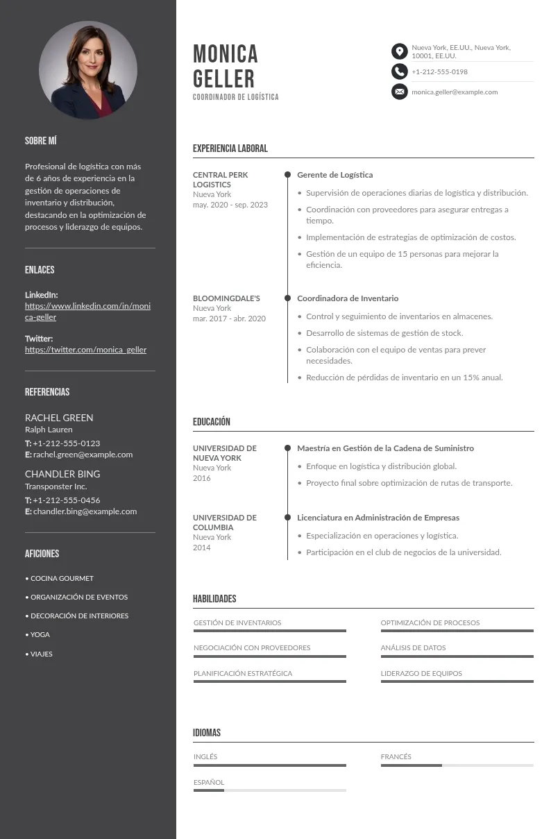 CV coordinador de logística: escríbelo siguiendo nuestros consejos y ejemplos