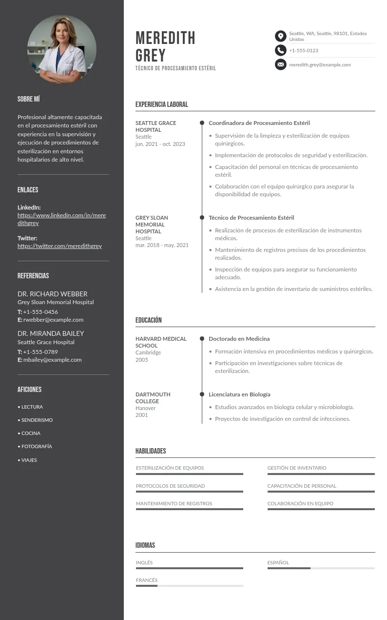 CV técnico de procesamiento estéril: guía completa para crearlo