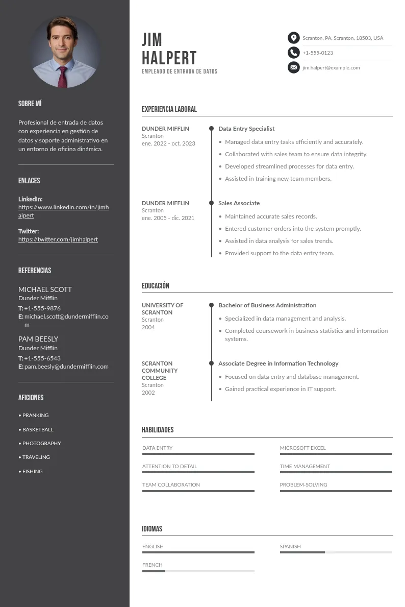CV empleado de entrada de datos: la ayuda necesaria para redactarlo