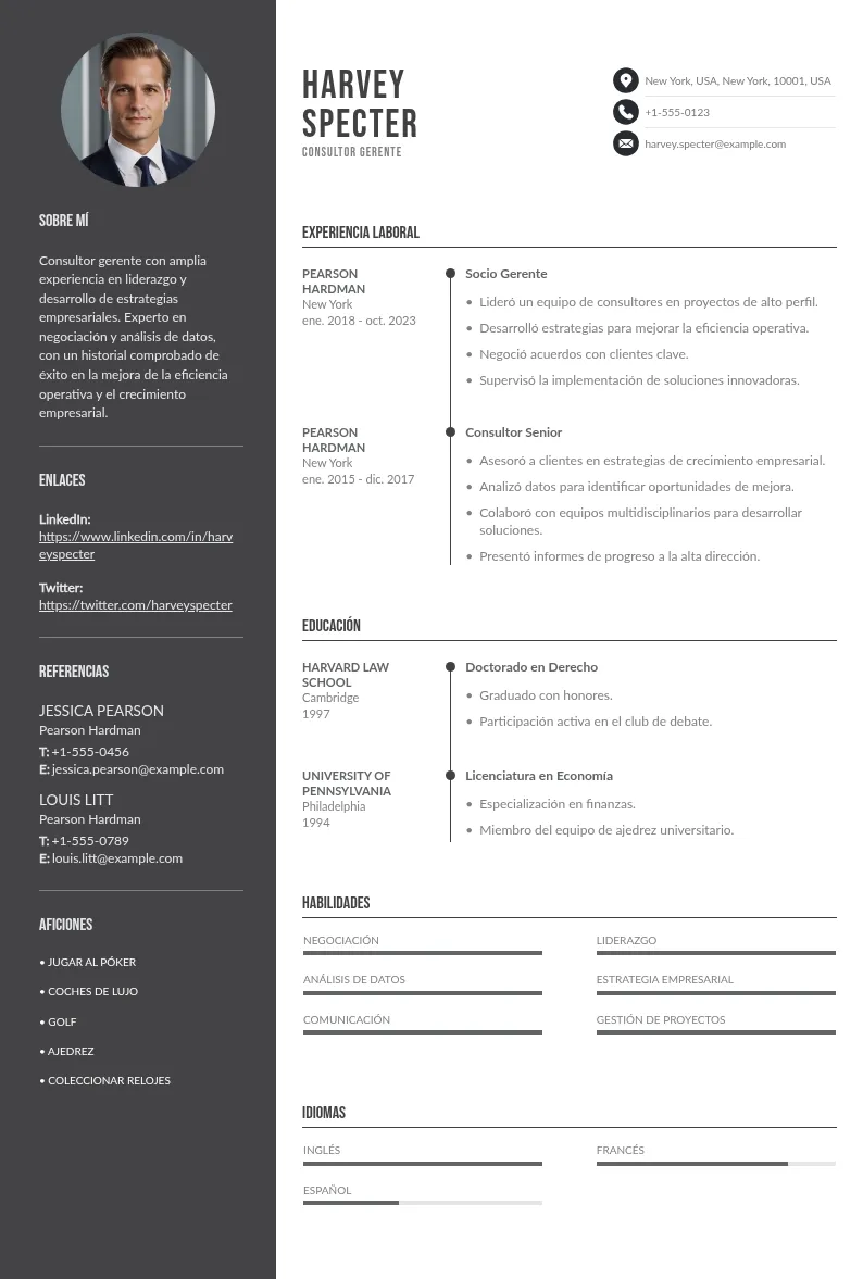 CV de consultor gerente: demuestra tus virtudes en consultoría de gestión con una buena candidatura