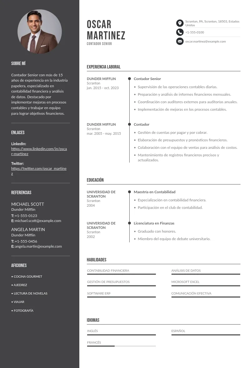 CV de contador sénior: aprende a exponer una candidatura atractiva e interesante en minutos