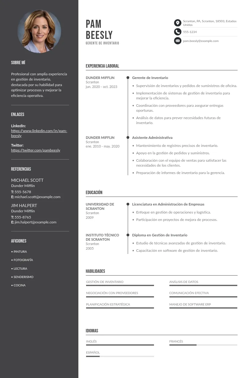¿Cómo hacer el Mejor CV Gerente de Inventario? Guía detallada