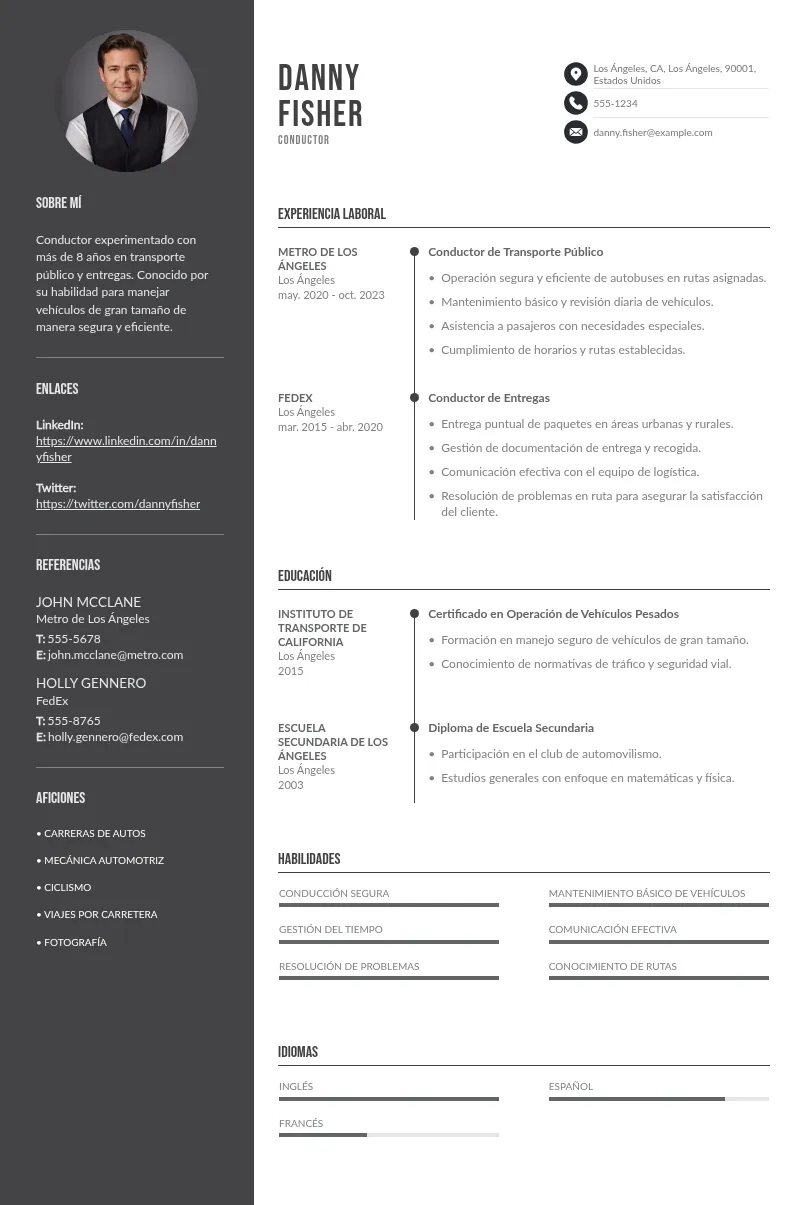Pasos, consejos y ejemplos para hacer correctamente un CV de conductor
